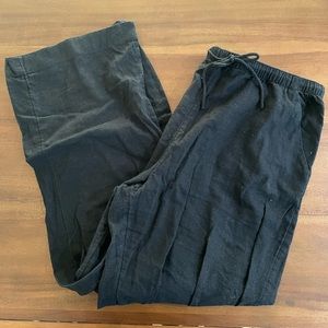 Abercrombie & Fitch Black linen drawstring pant. Size Large, Long.